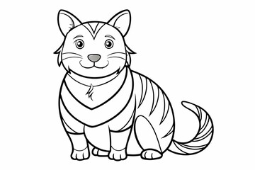 Coloring page line art black silhouette vector