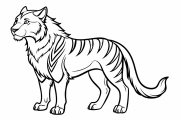 Coloring page line art black silhouette vector