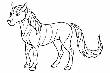 Coloring page line art black silhouette vector