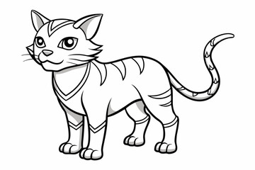 Coloring page line art black silhouette vector