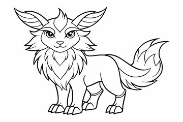 Coloring page line art black silhouette vector