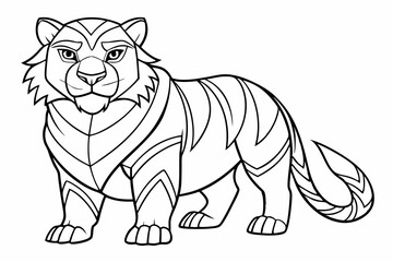 Coloring page line art black silhouette vector