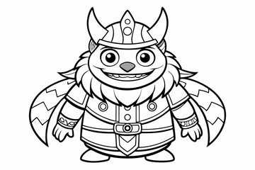 Coloring page line art black silhouette vector