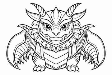 Coloring page line art black silhouette vector