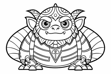 Coloring page line art black silhouette vector
