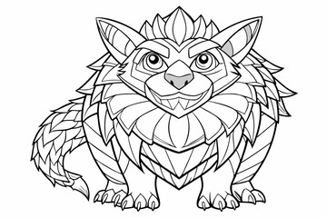 Coloring page line art black silhouette vector