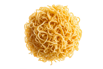 a pile of noodles on a white background cutout image and isolated on transparent background 