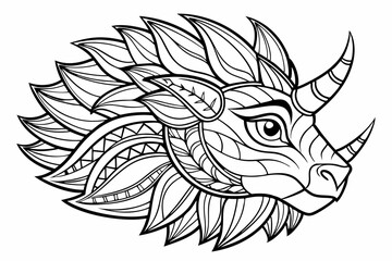 Coloring page line art black silhouette vector