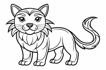 Coloring page line art black silhouette vector