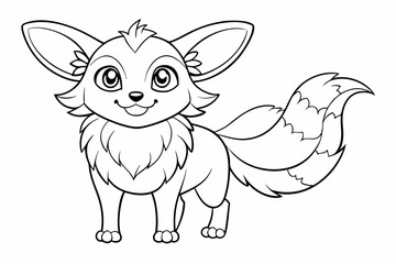 Coloring page line art black silhouette vector