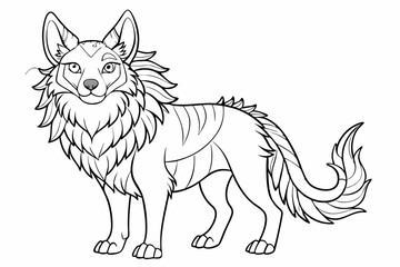 Coloring page line art black silhouette vector