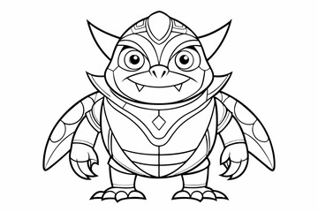 Coloring page line art black silhouette vector