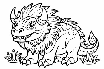 Coloring page line art black silhouette vector