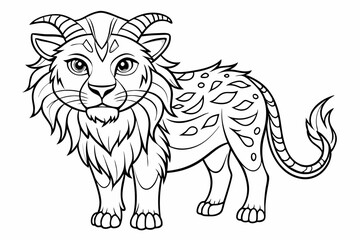 Coloring page line art black silhouette vector