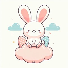 Obraz premium Whimsical Rabbit with a Flower Crown