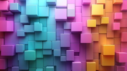 Obraz premium Colorful 3D cubes abstract background, gradient spectrum