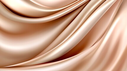 Fototapeta premium Elegant draped silk fabric with soft curves, close up, flowing, for luxury background use
