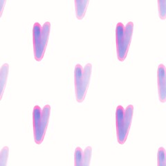 Seamless pattern with colorful hearts on a white background, reflecting the essence of love and Valentine's Day. To create cute gift wrapping