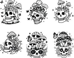 Skull and Mushrooms bundle
