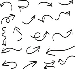 Hand-drawn arrows set – a vector collection of doodle-style arrows perfect for business and marketing projects.