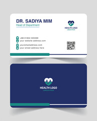 vector doctor's visiting card design template for print
