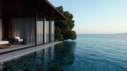 Obraz premium Minimalist Tropical Bungalow on Stilts