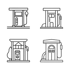 modern gas station icon. vector fuel pump illustration. minimalist gas station symbol.