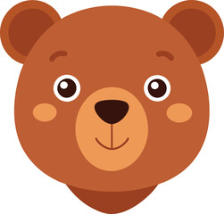 Cute Bear Head Cartoon Vector Illustration