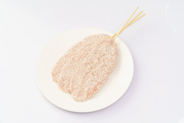 Fast fried food on a pure white background