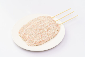 Fast fried food on a pure white background