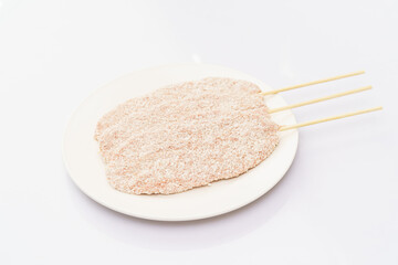 Fast fried food on a pure white background