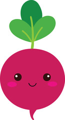 Cute Beetroot Vector Illustration