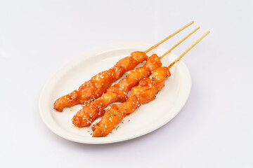 Fast fried food on a pure white background