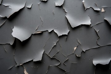 Dark gray surface with peeling paint, cracked texture