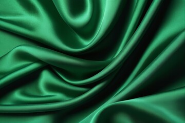 Obraz premium a close up of a green satin fabric with a very large amount of folds