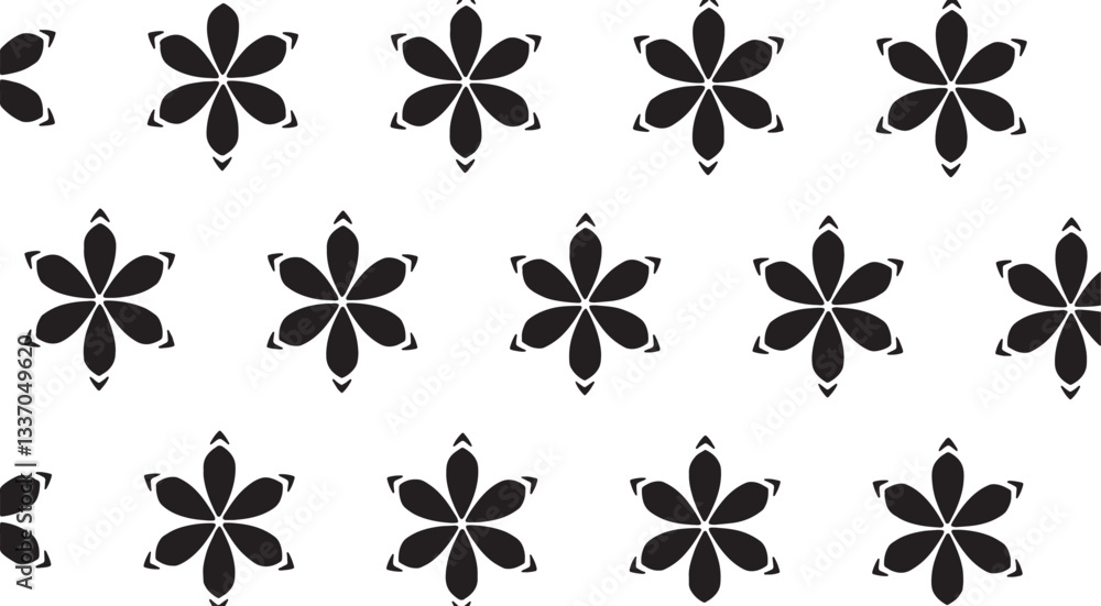 Poster black and white tileable pattern. grunge worn damask pattern design. distressed fabric texture. over
