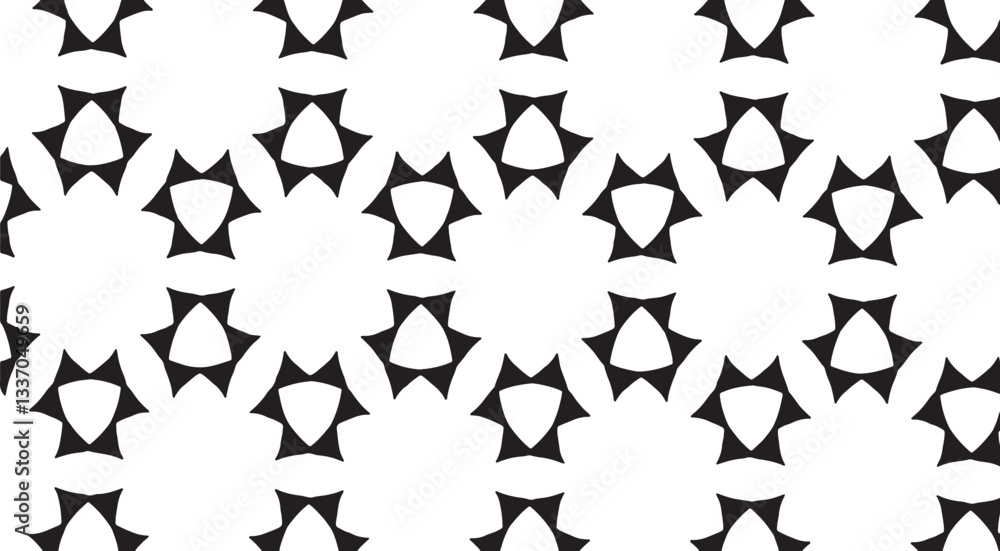 Poster black and white tileable pattern. grunge worn damask pattern design. distressed fabric texture. over