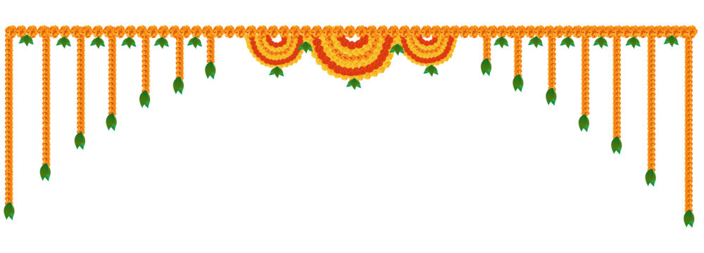 Marigold Flower rangoli Design for Diwali Festival , Indian Festival flower decoration