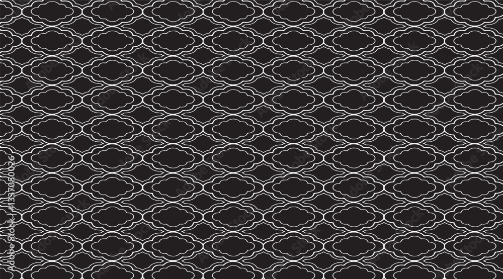 Poster black and white tileable pattern. grunge worn damask pattern design. distressed fabric texture. over