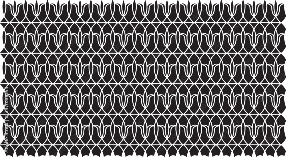 Poster black and white tileable pattern. grunge worn damask pattern design. distressed fabric texture. over
