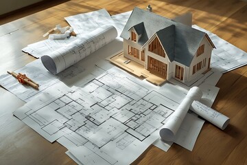 Modern Empty Home Office Room Interior With Blank Wall, Computer, Table, Bookshelf Mockup Frame -Ai