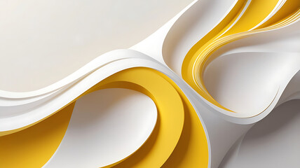 Fototapeta premium A mesmerizing abstract background soft yellow and white colors wave composition with smooth textures design.