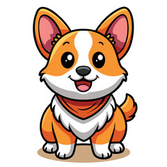 Cute brown puppy vector illustration