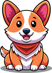 Cute cartoon chihuahua puppy with a big smile in a funny vector illustration