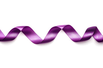 purple satin ribbon cutout image and isolated on transparent background 
