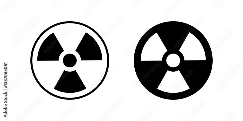 Poster radioactive icon set. for mobile concept and web design on white background