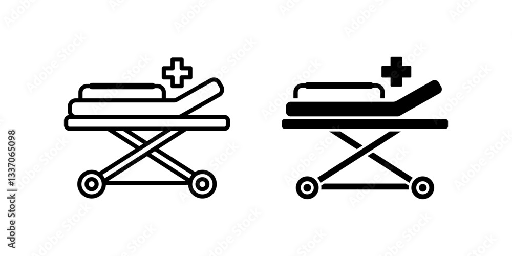 Poster stretcher icon set. for mobile concept and web design on white background