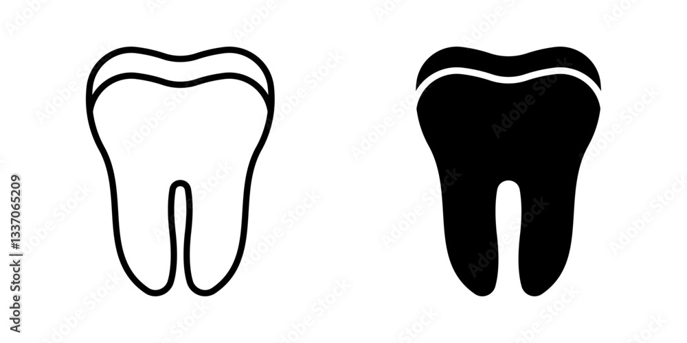 Poster tooth icon set. for mobile concept and web design on white background