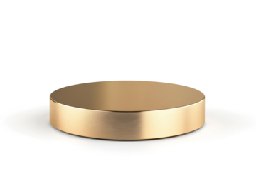 a gold ring with a circular surface cutout image and isolated on transparent background 
