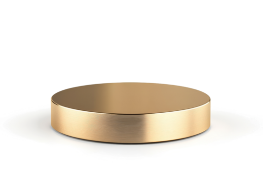 a gold ring with a circular surface cutout image and isolated on transparent background 